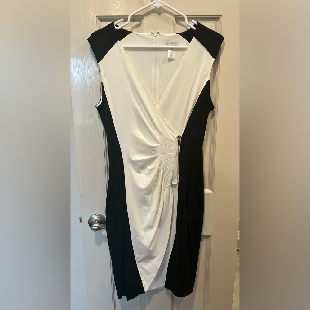 Elegant Cache Black and White Dress